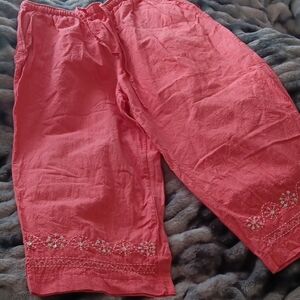 Jane Ashley Embellished Coral Cropped Pants